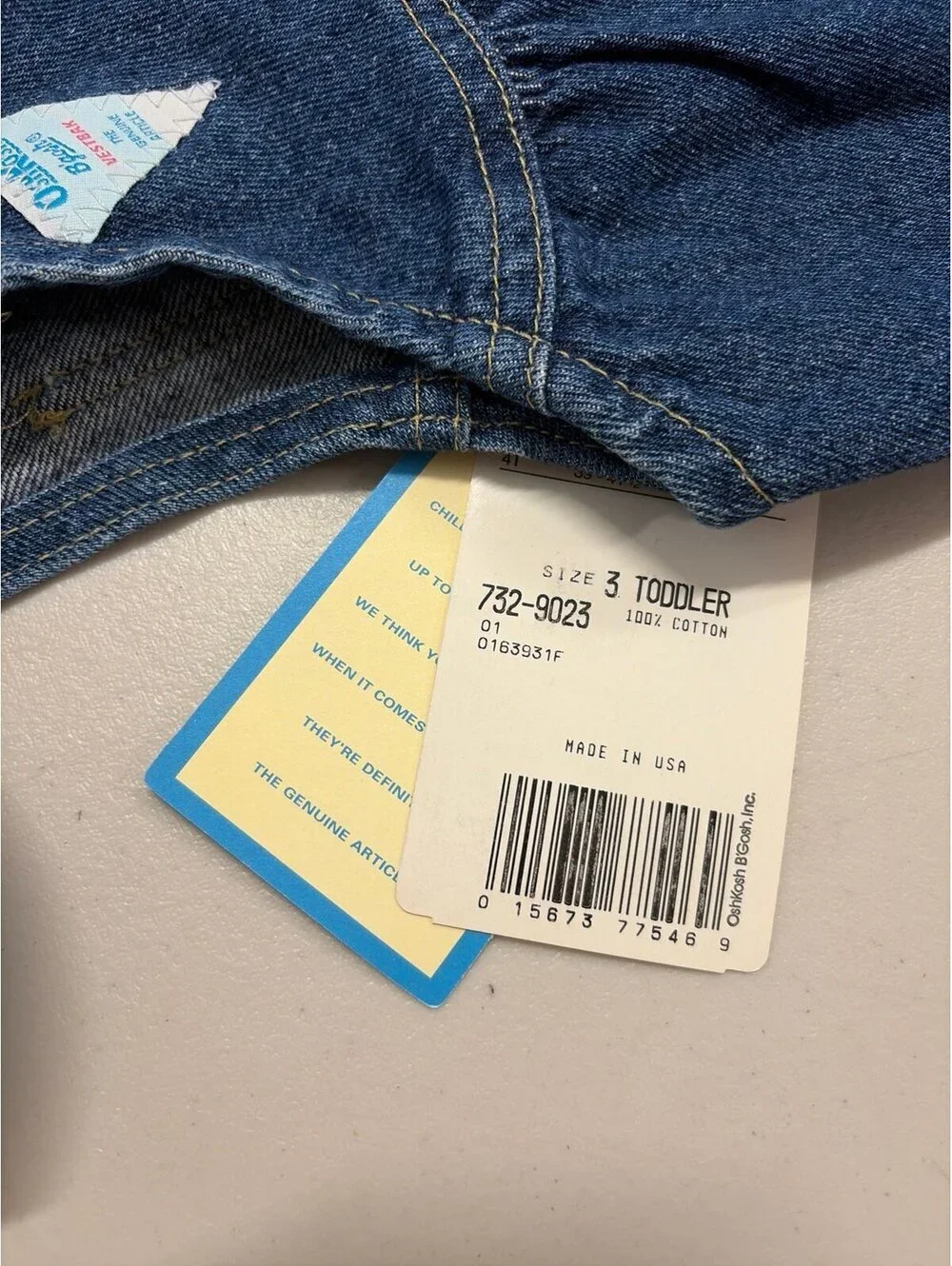 NWT - Vintage oshkosh b’gosh girls denim overalls shortalls - size 3t-